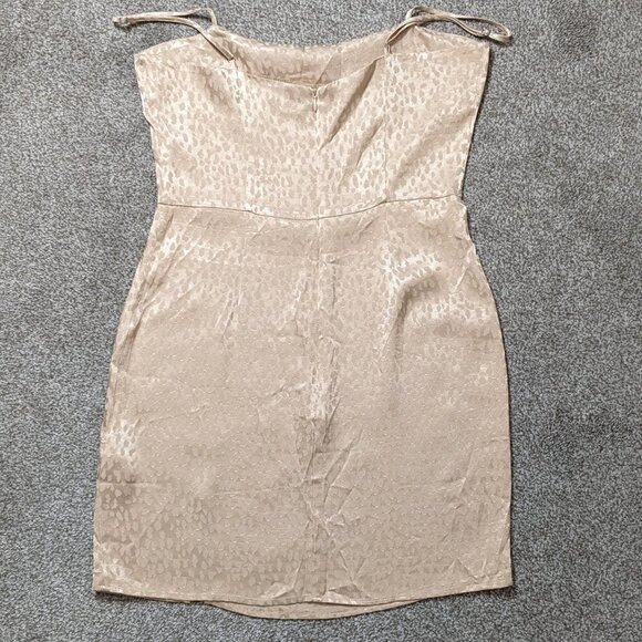 Women's FOREVER 21, Satin Formal Party Mini Dress; Spaghetti Straps; Tan; Size M - Picture 2 of 4